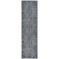 thumbnail image 1 of 8 ft. Blue Silver Gray & Cream Damask Distressed Runner Area Rug - Blue Silver Gray and Cream - 8 ft., 1 of 1