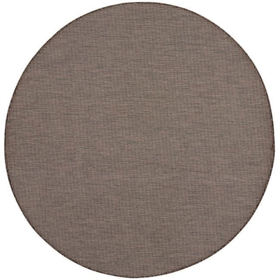 8 ft. Brown Power Loom Round Area Rug