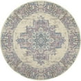 thumbnail image 1 of 8 ft. Damask Power Loom Round Rug, Pink, 1 of 1