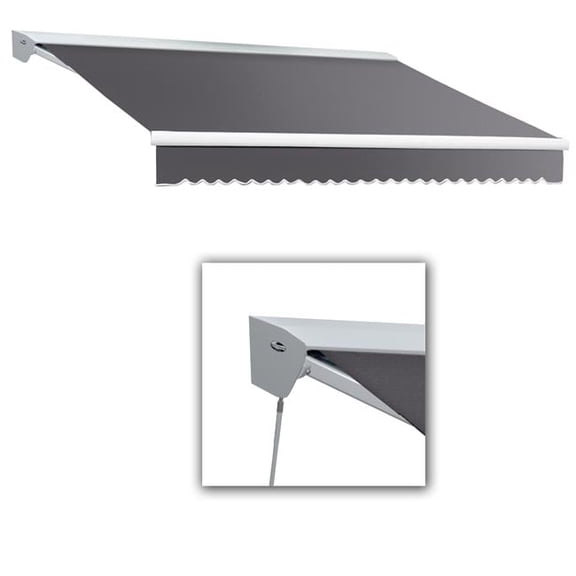 8 ft. Destin with Hood Manual Retractable Awning, Gun Metal Gray - 78 in.