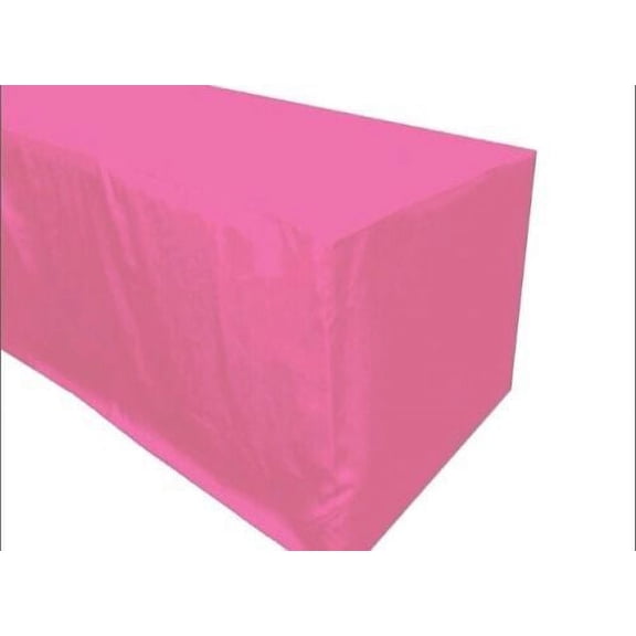 8' ft. Fitted Polyester Table Cover Wedding Banquet Event Tablecloth 21 COLORS", (Color: Pink)