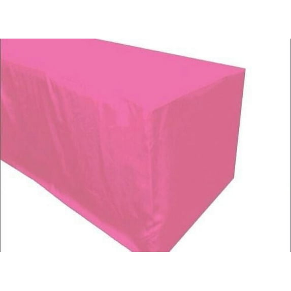 8' ft. Fitted Polyester Table Cover Wedding Banquet Event Tablecloth 21 COLORS", (Color: Pink)