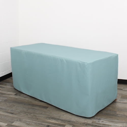 8 ft. Fitted Polyester Tablecloth Rect. Dusty Blue
