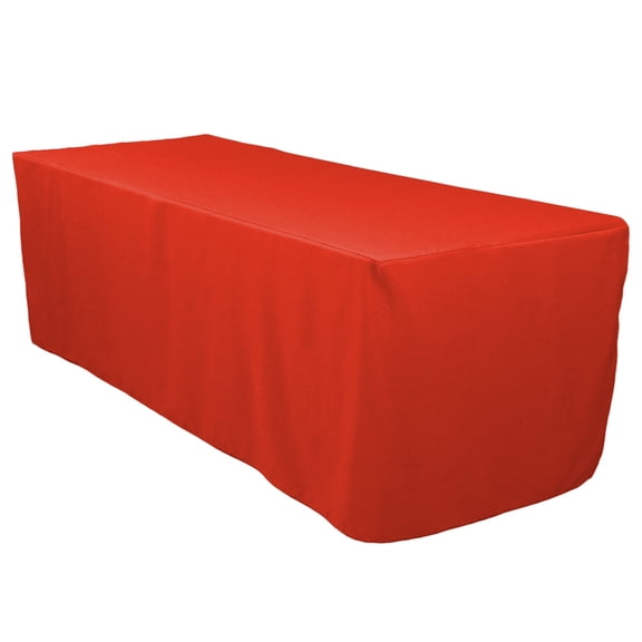 8 ft. Fitted Polyester Tablecloth Red