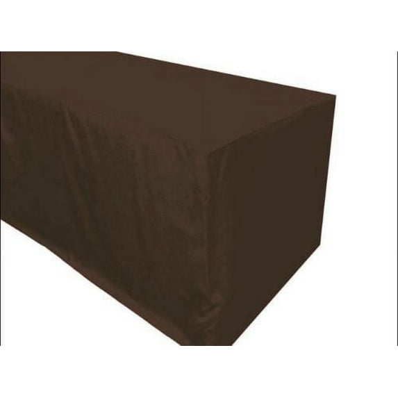 8' ft Fitted Polyester Tablecloth SLIT BACK TableCover Trade show Booth 18 COLOR", (Color: Brown)