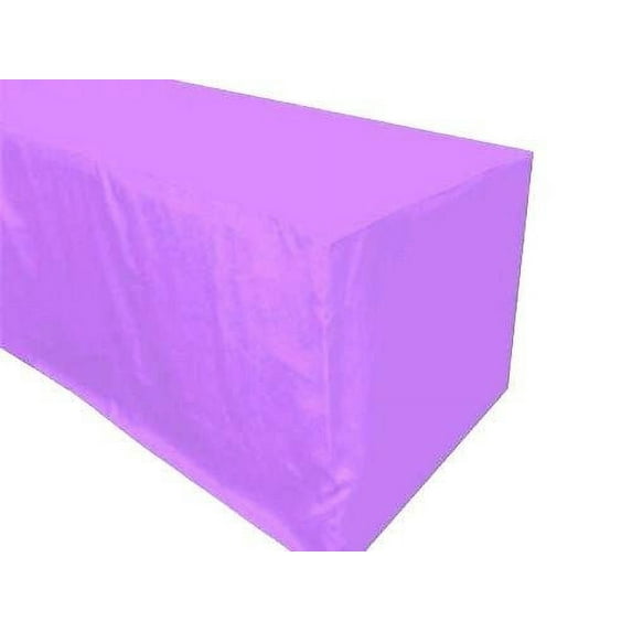 8' ft Fitted Polyester Tablecloth SLIT BACK TableCover Trade show Booth 18 COLOR", (Color: Lavender)