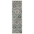 thumbnail image 1 of 8 ft. Floral Stain Resistant Runner Rug, Ivory, Blue & Gray, 1 of 1
