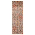 thumbnail image 1 of 8 ft. Floral Stain Resistant Runner Rug, Ivory, Orange & Gray, 1 of 1