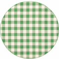 thumbnail image 1 of 8 ft. Green Geometric Stain Resistant Indoor & Outdoor Round Area Rug - Green and Ivory - 8 ft., 1 of 1
