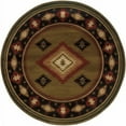 thumbnail image 1 of 8 ft. Green Southwestern Power Loom Stain Resistant Round Area Rug, 1 of 1