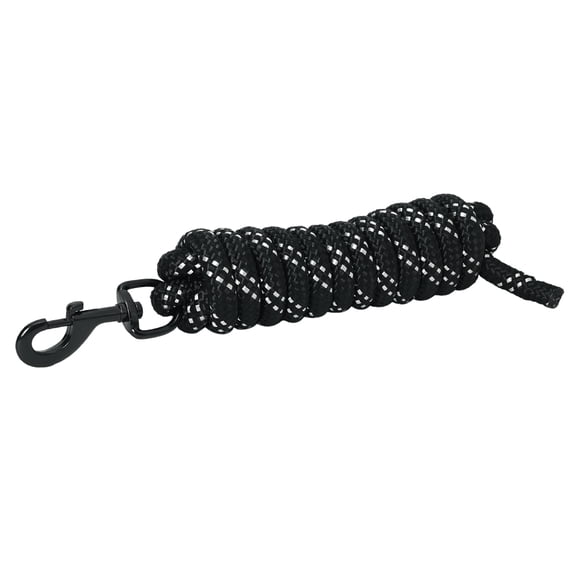8 ft HILASON Western horse Specially Designed Blocker Lead rope w/ snap Black/Silver