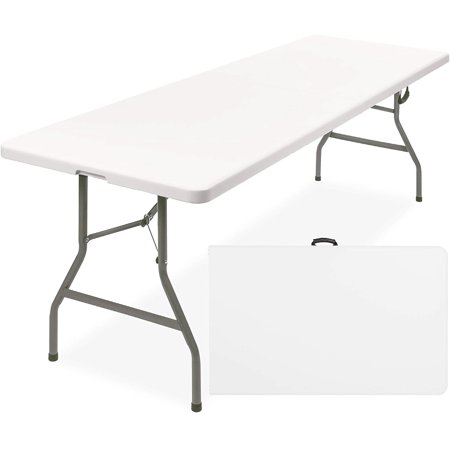 8 ft. Multi-Functional Fold-in-Half Table with Durable Resin Surface - N/A