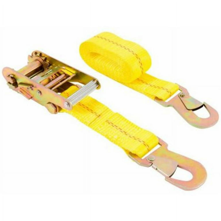 8 ft Ratchet Tie Down with Flat Snap Hooks