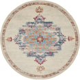 thumbnail image 1 of 8 ft. Round Gray Distressed Medallion Area Rug - Gray - 8', 1 of 1