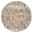 thumbnail image 1 of 8 ft. Round Ivory & Brown Decorative Diamond Area Rug, Ivory, 1 of 1
