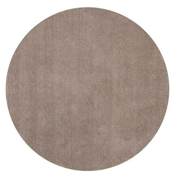8 ft. Round Polyester Beige Area Rug - Beige - 8 ft.