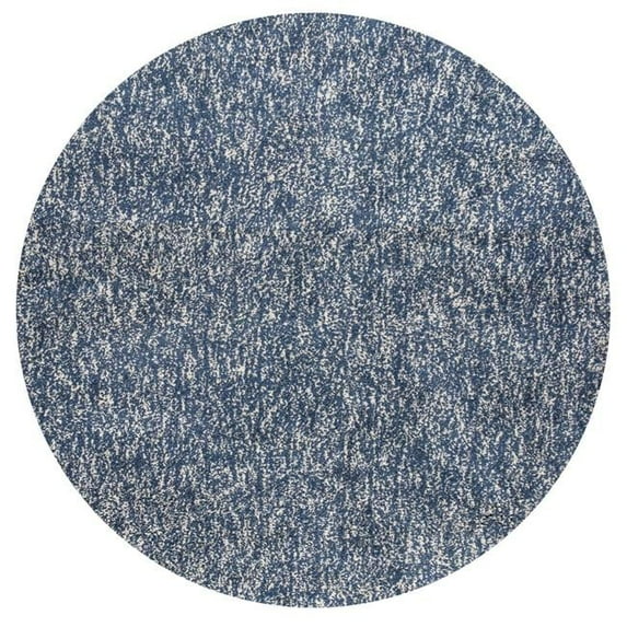 8 ft. Round Polyester Indigo & Ivory Heather Area Rug