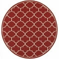 thumbnail image 1 of 8 ft. Round Red & Ivory Trellis Indoor & Outdoor Area Rug, 1 of 2