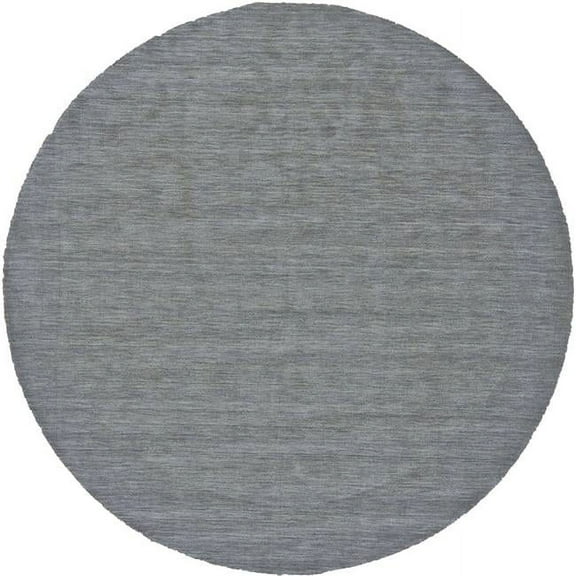 8 ft. Round Wool Hand Woven Stain Resistant Area Rug, Gray & Blue