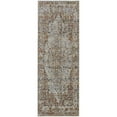 thumbnail image 1 of 8 ft. Tan Ivory & Orange Floral Power Loom Runner Area Rug with Fringe, 1 of 1