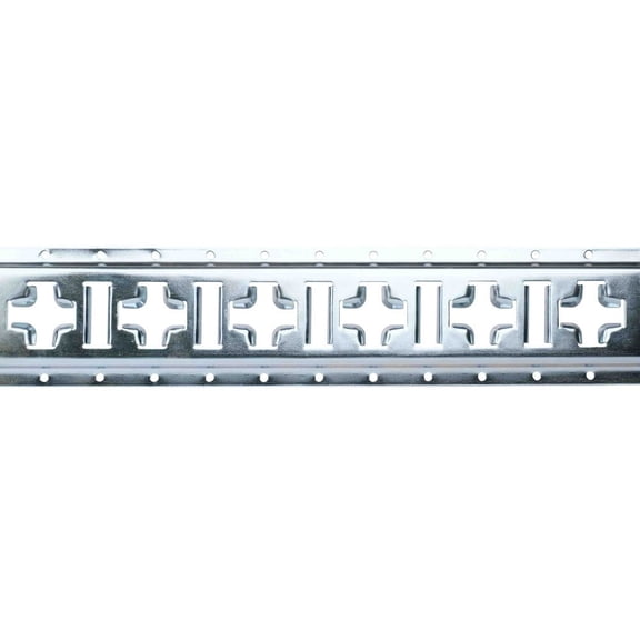 8 ft X Track Tie Down Rail, ETrack Rail with Horizontal & Vertical Slots, Galvanized Finish - 12 Gauge Steel, Allows use of E-Track Straps in Horizontal or Vertical Alignment