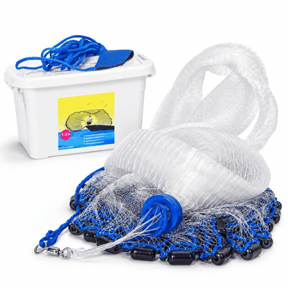 8-ft radius Procast Series Fishing Cast Net with Lead Weights, 1.3 Lbs/ft