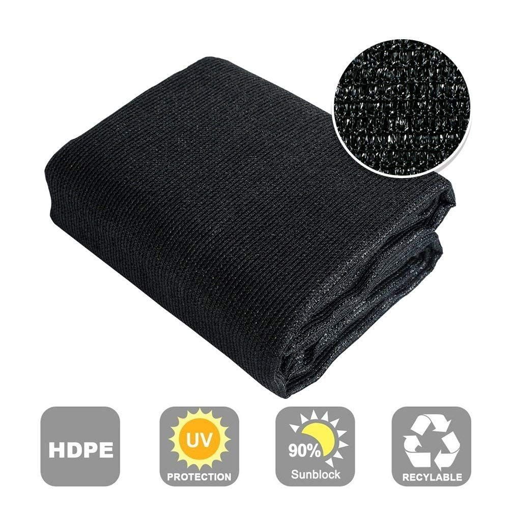 8 ft. x 12 ft. Black 90% Shade Cloth Fabric Sunscreen UV Resistant Mesh Net with Cut Edge