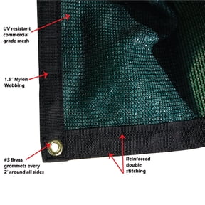 8 ft. x 16 ft. - 90% Shade, Green Color Sun Shade, Rectangle or Square Shade Sail, Great for Backyard, Patio, Kennel, Green House Shade Creation, Made by Xtarps
