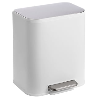 8 gal / 30 L Kitchen Trash Can, Stainless Steel Rustproof Garbage Can for Kitchen, Step-on Trash Bin with Inner Bucket, Rear Handle, Soft Close Lid for Kitchen, Office & Narrow Spaces