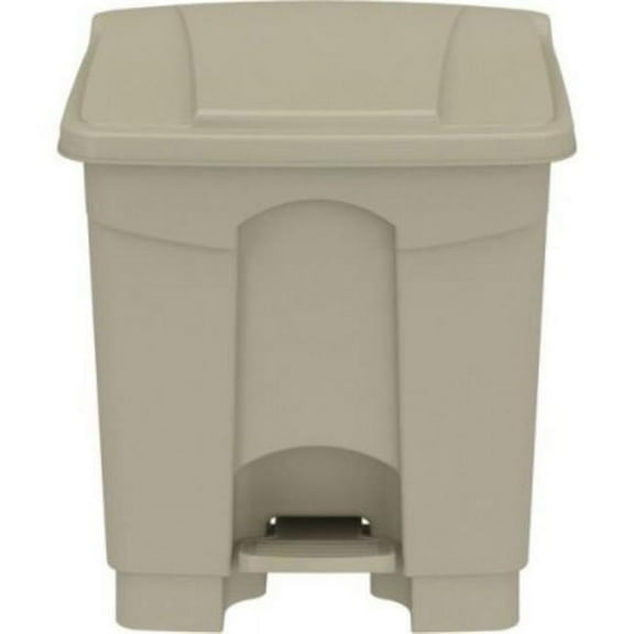 8 gal Plastic Step-on Receptable Trash, Tan