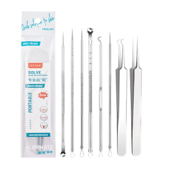 8-in-1 Acne Blackhead Remover Comedone Extractor Kit Pimple Acne Blemish Removal Tools Set for Facial Skin Care