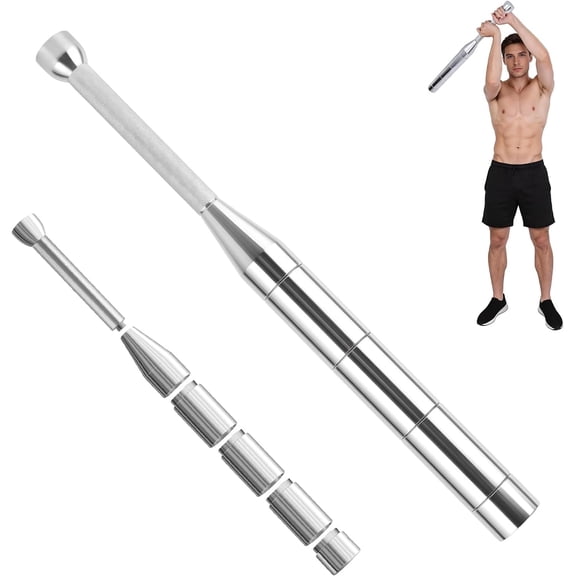 8-in-1 Adjustable Macebell Clubbell for Strength Training - Premium Steel Indian Club for Full Body, Muscles, Shoulder, Grips & Forearms Workouts to Stretching