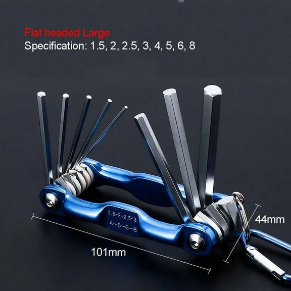 8-in-1 Allen Wrench Set, Portable Folding Hex Key Set, Metric Allen Key Multi Tool, 1.5-6mm Hex Wrench Kit with Carabiner, Compact Pocket Size Hex Tool for Bikes, Furniture & DIY Repairs