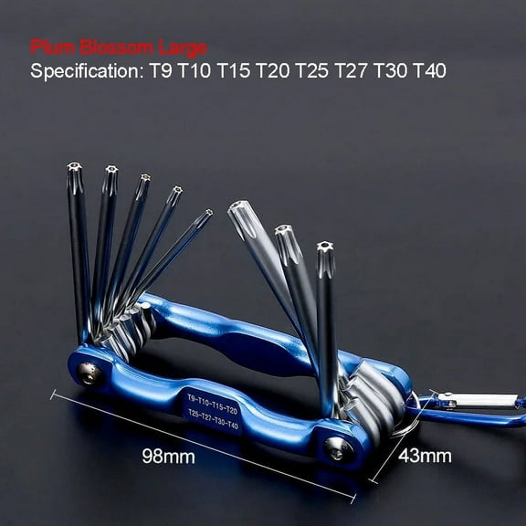 8-in-1 Allen Wrench Set, Portable Folding Hex Key Set, Metric Allen Key Multi Tool, 1.5-6mm Hex Wrench Kit with Carabiner, Compact Pocket Size Hex Tool for Bikes, Furniture & DIY Repairs