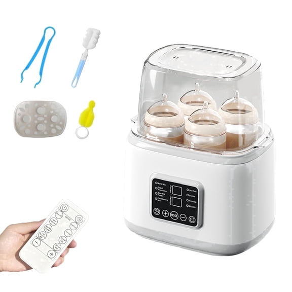 8-in-1 Baby Bottle Warmer and Sterilizer, 4-Bottle Capacity with Remote Control, Fast Milk Warmer and Food Heater for Newborns, Electric Steam Sanitizer