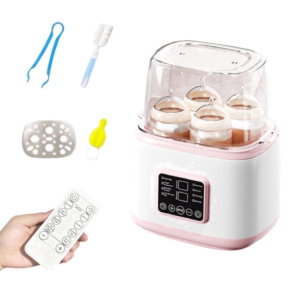 8-in-1 Baby Bottle Warmer and Sterilizer, 4-Bottle Capacity with Remote Control, Fast Milk Warmer and Food Heater for Newborns, Electric Steam Sanitizer