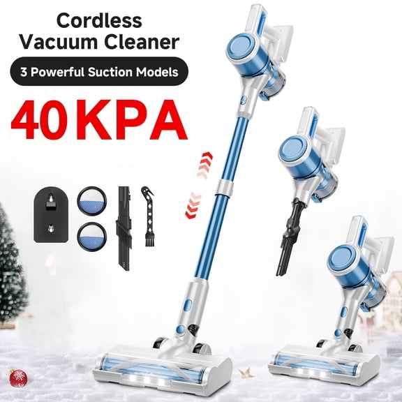 8-in-1 Cordless Vacuum, Strong Suction Lightweight Wireless Cleaner for Hardwood Floor, Carpet & Pet Hair, Household Cleaning Essential