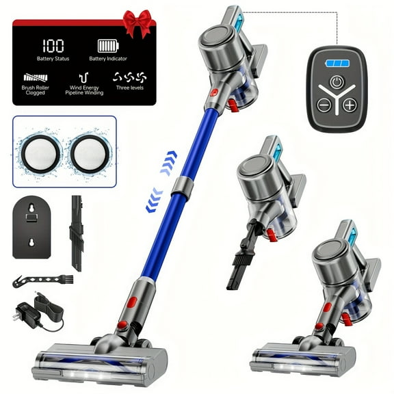 8-in-1 Cordless Stick Vacuum Cleaner 55kPa - 45-Min Battery Lightweight ABS Wireless Vacuum for Pet Hair Hardwood Carpet Floor