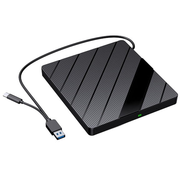 8 in 1 External CDDVD Drive for Laptop, USB3.0 External Burners with Lighting