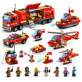 8-in-1 Fire Rescue Interlocking Block Building Set, Fire Red, 11.85 x 7 ...