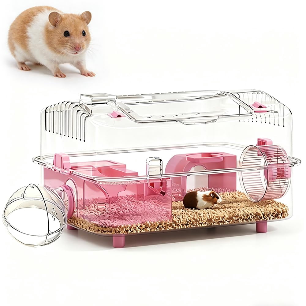 8-in-1 Hamster Cage  No Assembly Full Transparent Small Desktop/breeding/nursery 16.93*11.81*9.45 In Fits Space/kid's Room For & Hamsters