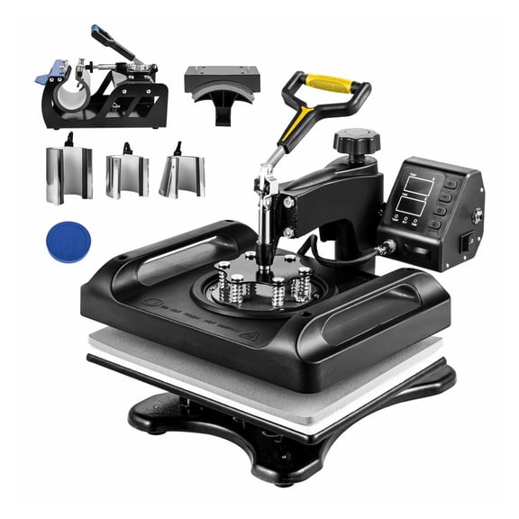 8 in 1 Heat Press Machine 12x15", Sublimation Power Saving Combo, Digital Control Swing Away Design for T-Shirts, Mugs, Caps, Plates