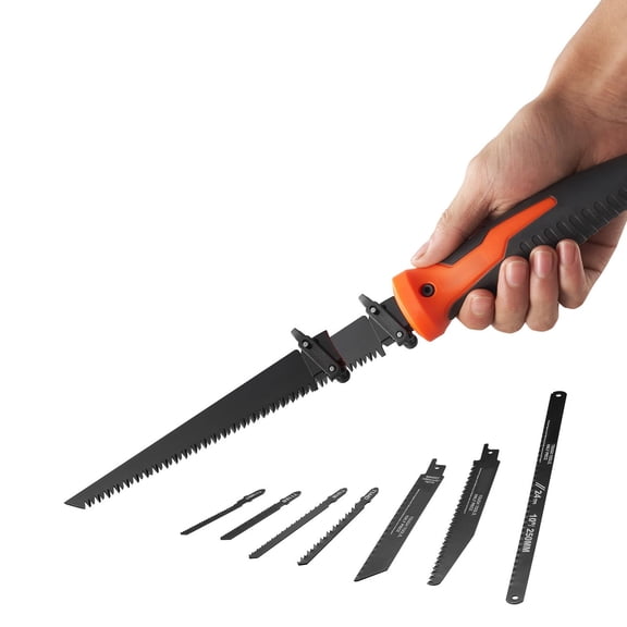 8 in 1 Jab Saw Keyhole Saw with Soft Grip Handle Versatile Multi Blade Tool for Drywall and More