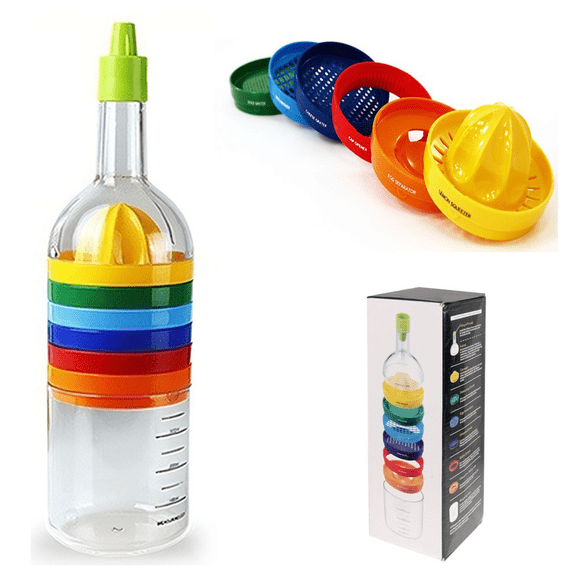 Prichor 8 in 1 Kitchen Tool Set All in One Multipurpose Kitchen Gadget Compact Space Saving Cooking Tools Includes Funnel Juicer Grater Can Opener Egg Separator