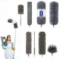 thumbnail image 1 of 8 in 1 Microfiber Dusters with Extension Pole, Microfiber Feather Duster Kit with 100"" Extension Pole for Cleaning Ceiling, Corner,Fan, 1 of 9