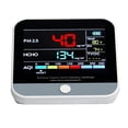 thumbnail image 1 of 8-in-1 Mini Air Quality Monitor - Professional PM2.5/PM10/PM1.0 Particle Counter with Formaldehyde, TVOC, Temp & Humidity Detection - Indoor/Outdoor AQI Tester with Custom Alarm Thresholds, 1 of 9