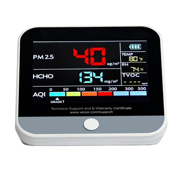 8-in-1 Mini Air Quality Monitor - Professional PM2.5/PM10/PM1.0 Particle Counter with Formaldehyde, TVOC, Temp & Humidity Detection - Indoor/Outdoor AQI Tester with Custom Alarm Thresholds