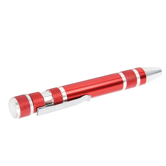8-in-1 Mini Magnetic Pen Screwdriver Set with 8 Interchangeable Bits, Compact Aluminum Alloy Hand Tool for Fine Screws and Electronics Repair