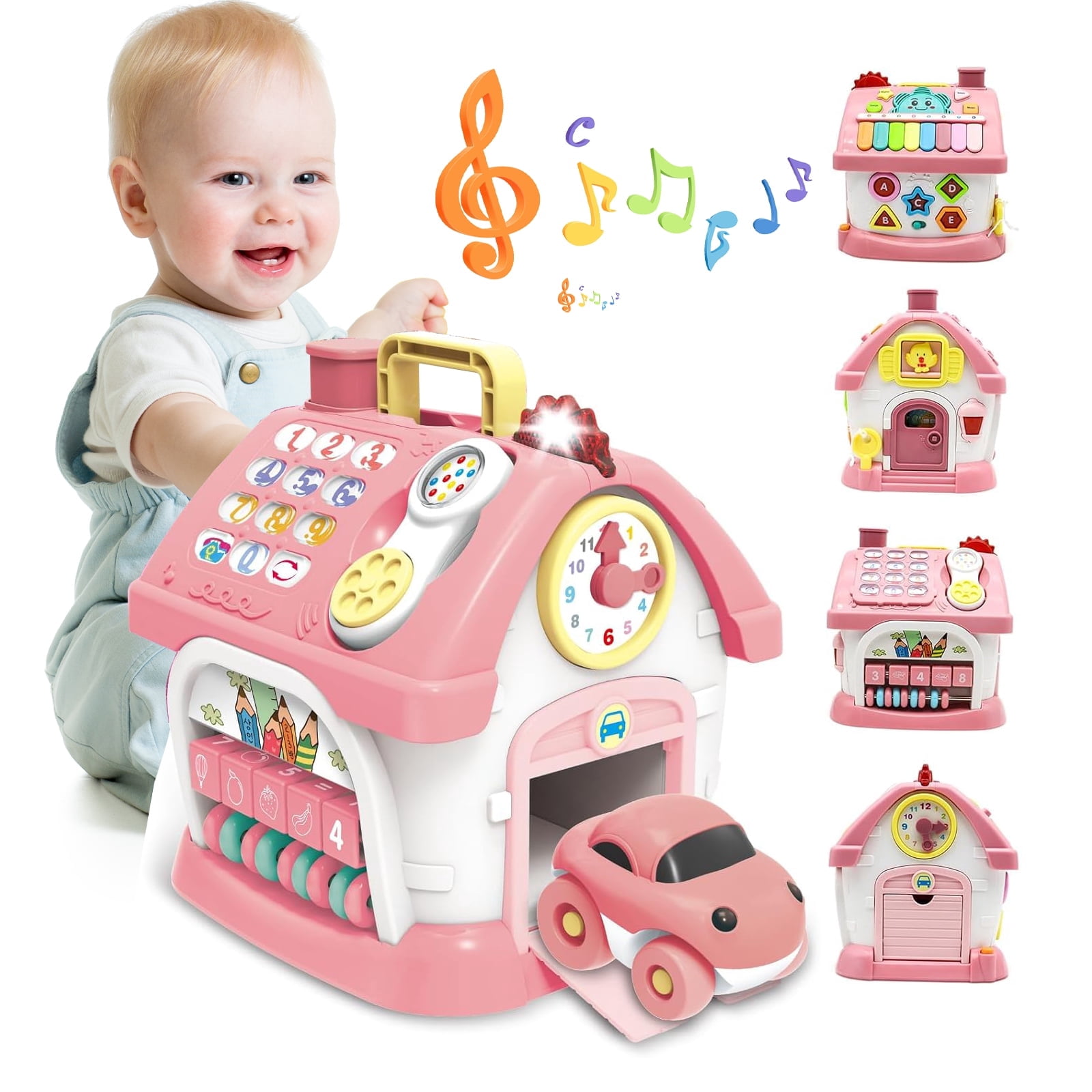 8-in-1 Montessori Musical Learning House Toy – Educational Activity Cube with Numbers, Piano & Games for Toddlers 1+ (6-18 Months, 1-2 Years) – Baby Boy/Girl Birthday Gift