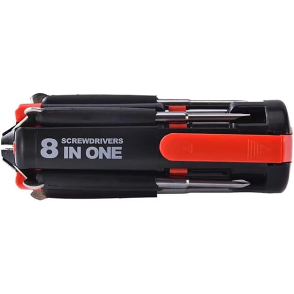 8-in-1 Multi-Function Screwdriver Set | 6 LED Flashlights, Assorted Bits